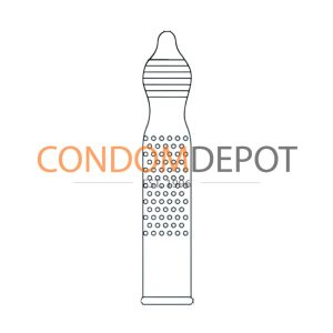 LA Confidential Ribbed and Studded Contoured Condom Shape | Condom Depot